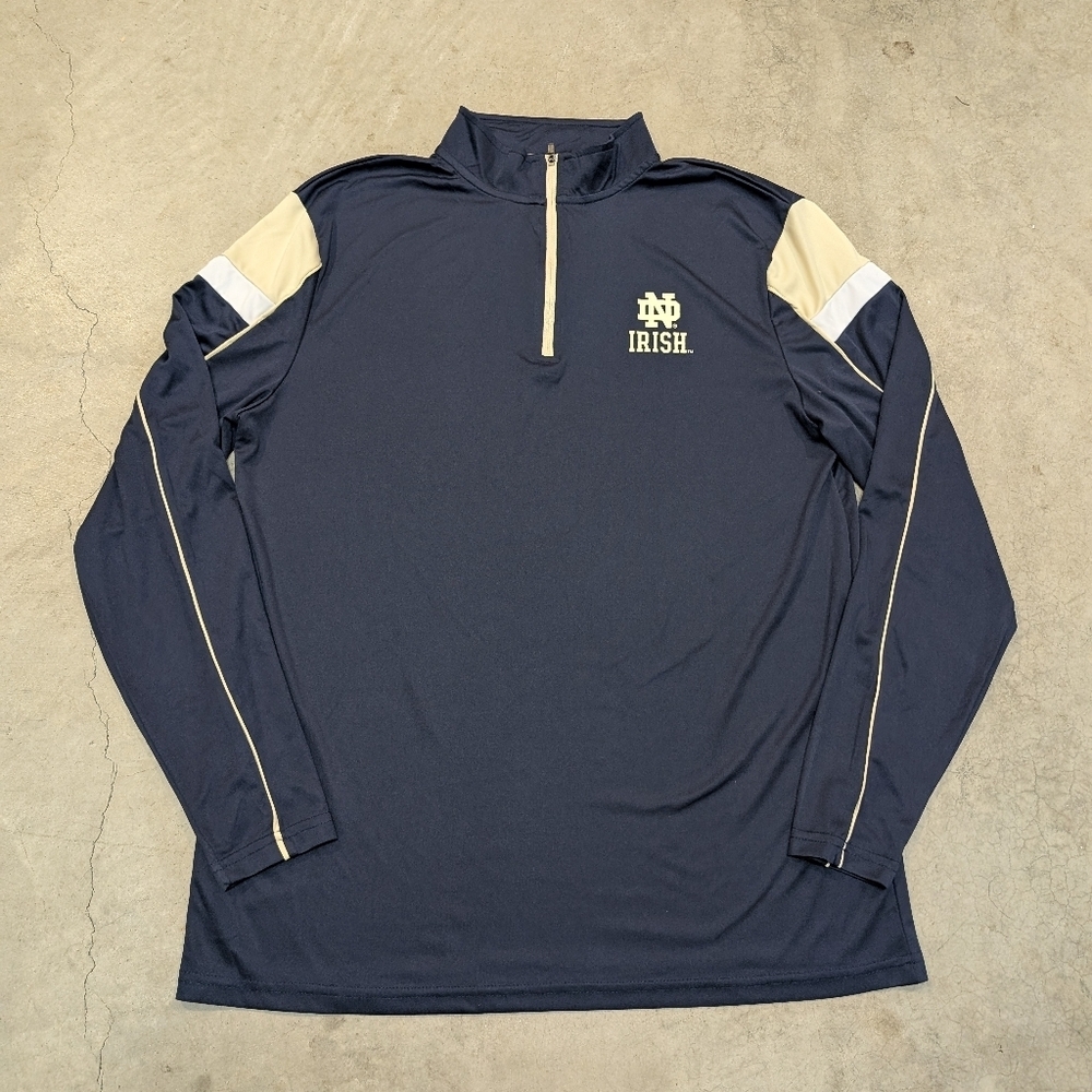 Norte Dame Fighting Irish 1/4 Zip Navy Gold Mens L Colosseum NCAA
